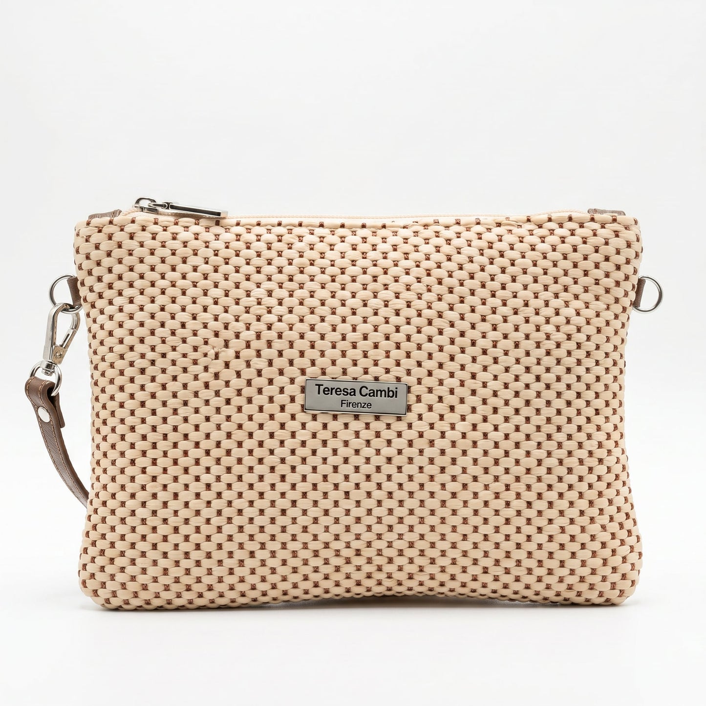 Borsa Pochette Rafia Brillante